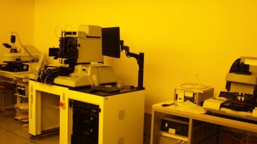 microscope equipment in the Microelectronics Lab