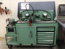 An educational fluid power bench located in the fluid power lab