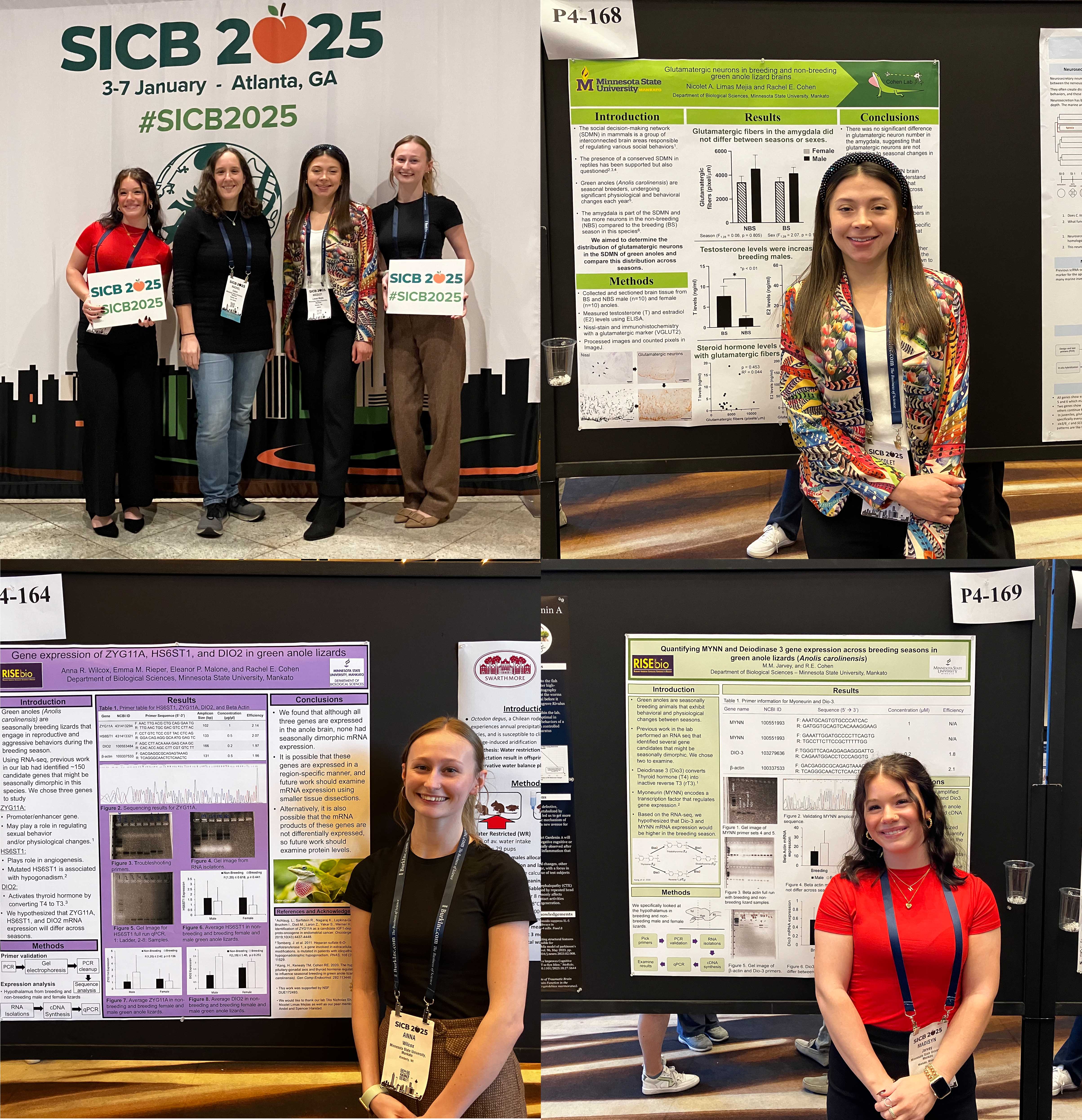 a collage of women standing in front of a board