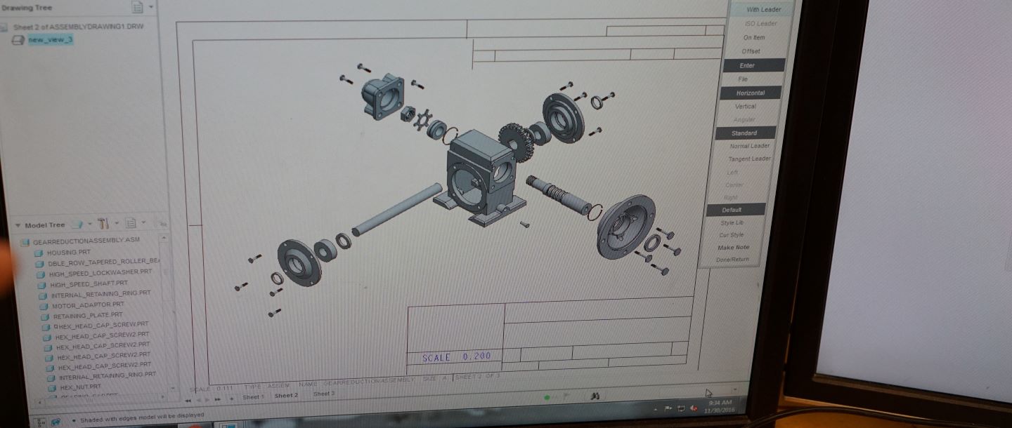 a monitor portraying something in the CAD software