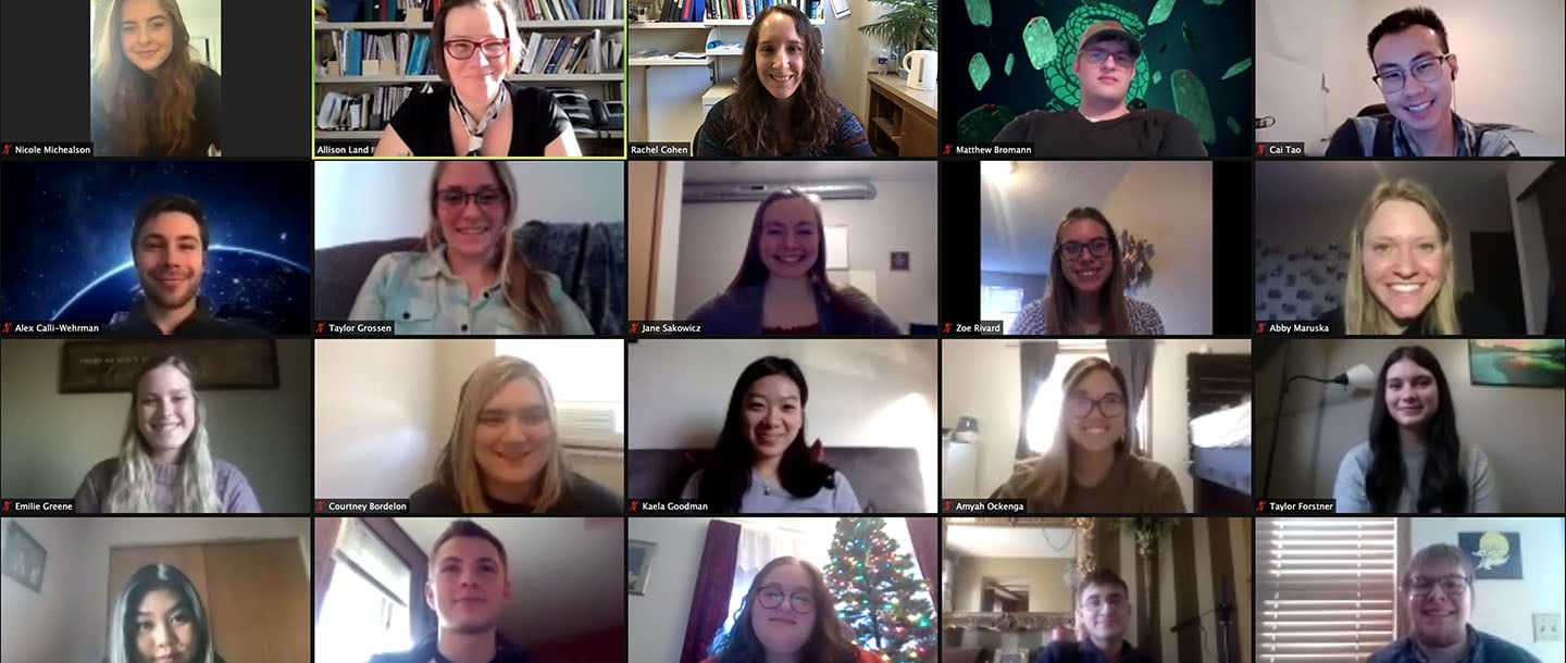 a zoom meeting of all the RISEbio students together