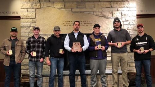 Construction Management students receiving awards at the ASC Region 4 competition