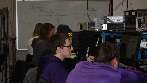 Students working on computers in the laboratory