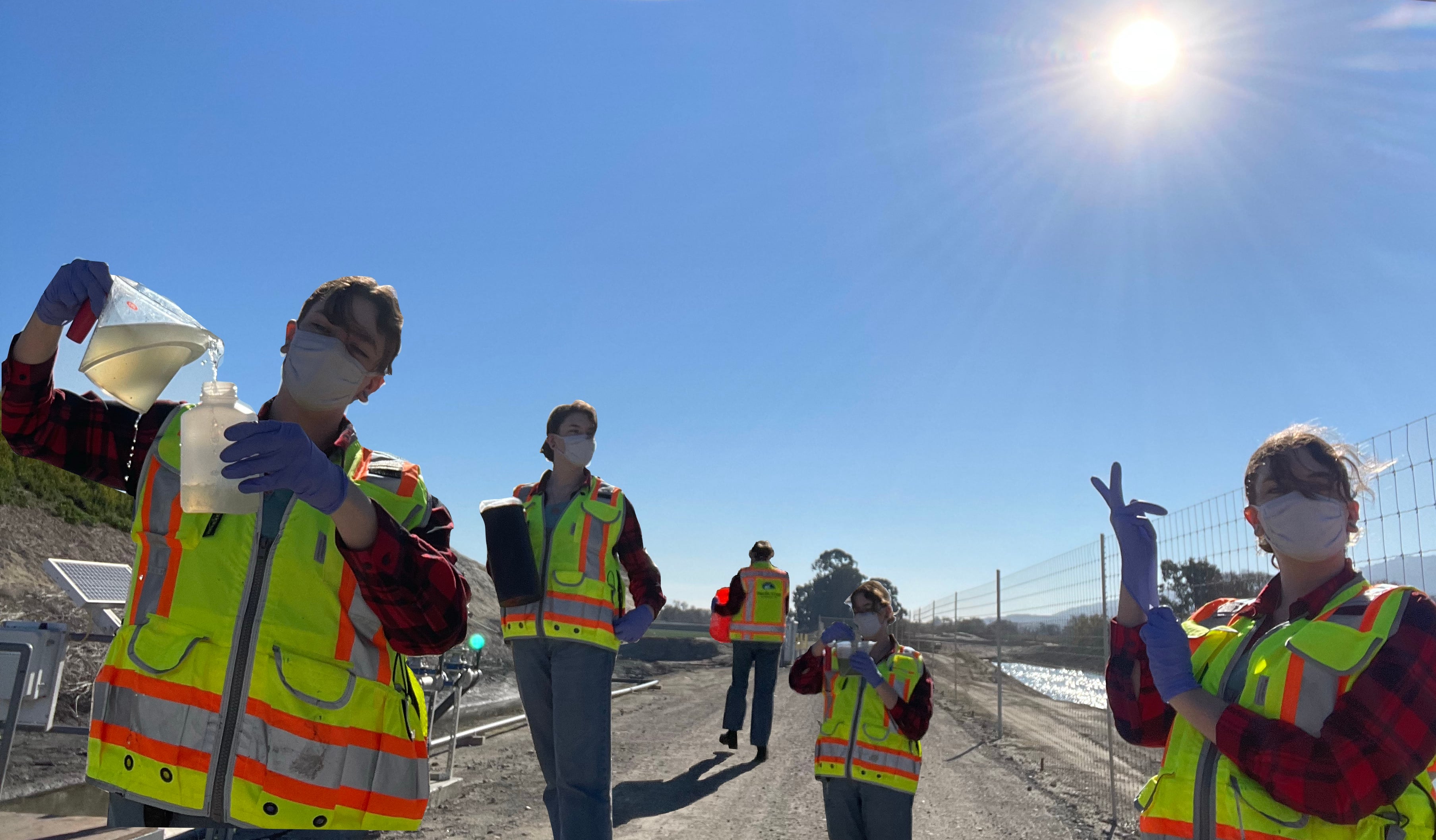Photo of Integrated engineering students on the field in project